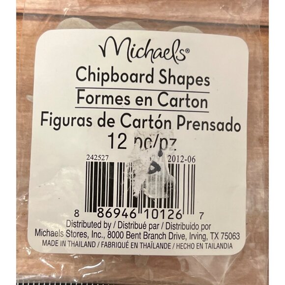 Michaels Chipboard Shapes Christmas Ornament 12 Pieces Embellishment Holiday - Picture 2 of 2